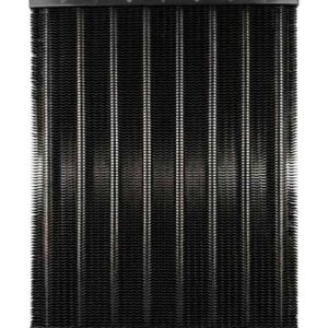 Front view of 8-row auxiliary transmission oil cooler core APCF-52357 in black finish.