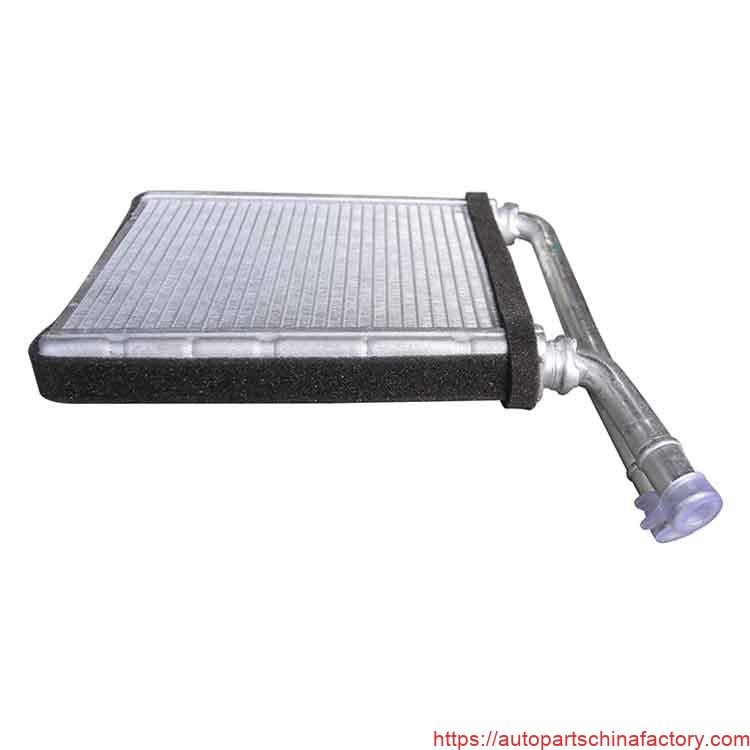 Side profile of APCF-62-75042 brazed heater core showing 26mm core thickness.