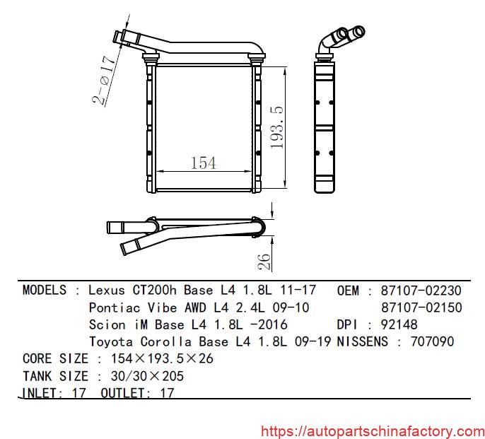 Maximizing HVAC Performance: Premium Brazed Aluminum Heater Core for Toyota & Lexus