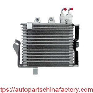 Front view of aluminum oil cooler APCF-73-52312 for Nissan JX35 and Infiniti QX60.