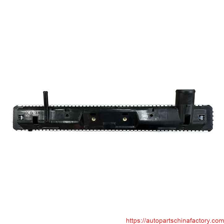 Bottom view of radiator APCF-72278 showing the lower header tank and mounting features.
